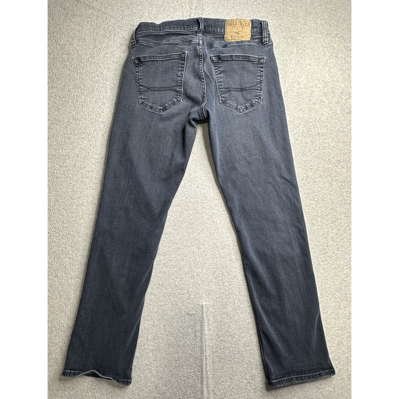 Hollister Jeans Mens 30x32 Blue Slim Straight Stretch Denim YKK Zip Casual Pants